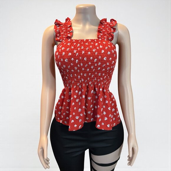 Floral Women Red Smock Tank - Picture 9 of 9